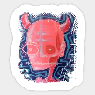 Pink demon Sticker